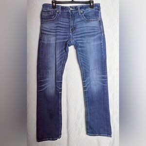 BKE Jake Straight Jeans Men’s 33L Medium Wash Denim Buckle Classic Fit